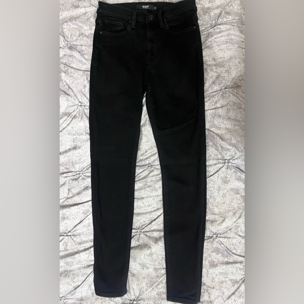 Hudson Women’s Jeans Barbara Super Skinny Black Size 25